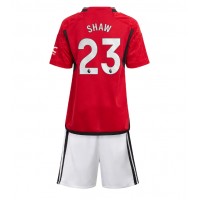 Manchester United Luke Shaw #23 Domaci Dres za djecu 2023-24 Kratak Rukav (+ Kratke hlače)